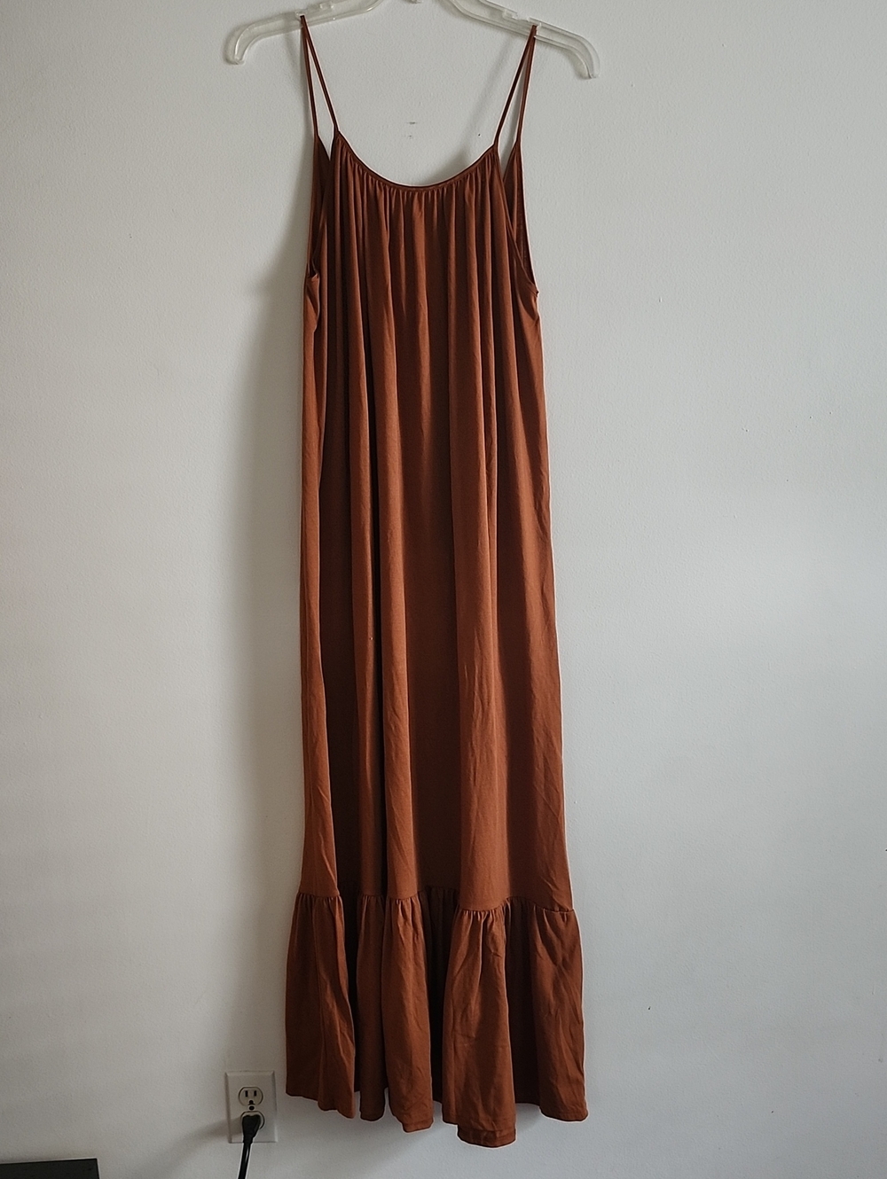 Zara Collection Rust Maxi Dress with Spaghetti Straps Low Back